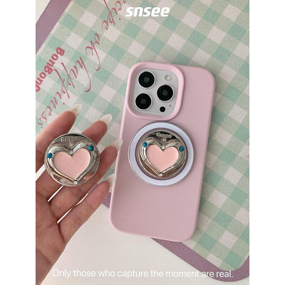 snsee｜自製鑽石愛心伸縮手機magsafe磁吸粘貼氣囊支架手機保護套/殼 推薦