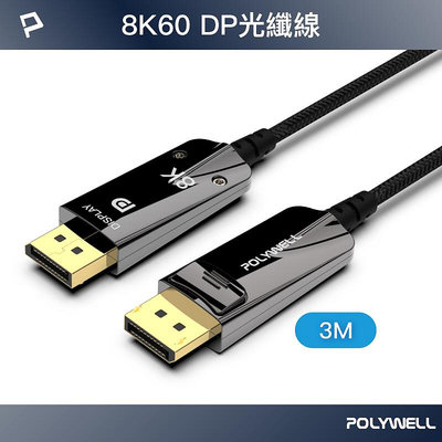 (現貨) 寶利威爾 DP 8K AOC光纖影音線 3米 德國晶片 4K144 8K60 編織線 POLYWELL