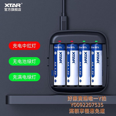 電池XTAR ET4 5號7號充電電池充電器可充1.5V電池大容量玩具鼠標