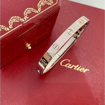 【二手99新】Cartier 卡地亞 Love手鐲 18k白金 寬版 卡地亞 手環 女士手環  B6035417現貨+免