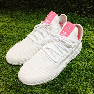 (smart)adidas Originals Tennis Pharrel Hu 白 桃紅 低筒 運動 女鞋 BY8714