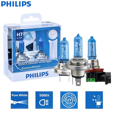 保固一年  飛利浦 鹵素車燈 Philips 藍鑽之光 H1 H4 H7 H8 H11 HB3 HB4 大燈 對-都有