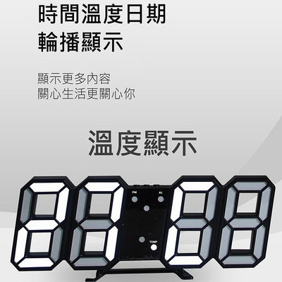 時尚掛牆鐘 電子時鐘 (小款/USB插電款)3D LED數字鐘 電子鬧鐘 牆面立體掛鐘 LED掛鐘 數字立體電子鐘