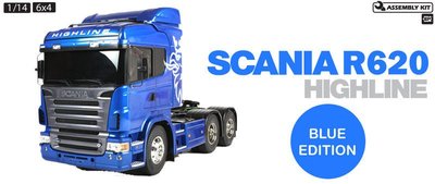創億RC TAMIYA 56327 拖車頭 Scania R620 - 金屬藍噴漆完成版本
