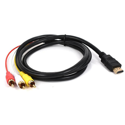 HDMI轉AV HDMI轉3RCA紅黃白色差線 音頻視頻線 HDMI TO 3RCA
