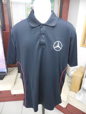 (二手)Mercedes-Benz 賓士 黑色 LOGO 短袖機能材質POLO衫(2L)(B360)