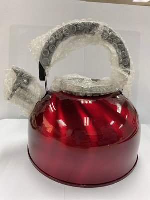 時尚笛音紅壺2.5L#不鏽鋼#水滾鳴笛#熱水壺#泡茶#紅色#全新#雅芳