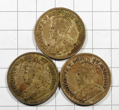 CC141 英屬東非1922-1925年 獅子 1 shilling銀幣 共3枚