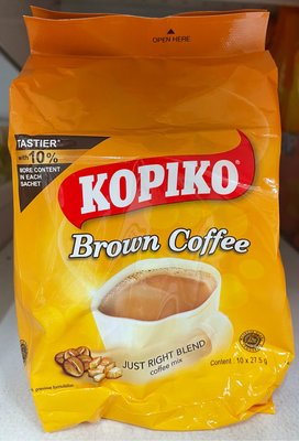 一次買2包 單包139印尼 kopiko brown coffee 三合一 即溶黃糖咖啡 (27.5gx10包) 最新到期日2024/4
