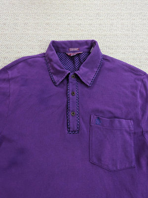 日本 Munsingwear 企鵝牌紫色口袋Polo衫 瑕疵出清