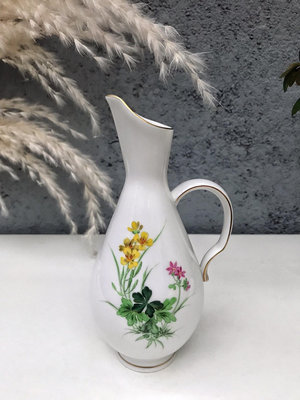 德國Meissen梅森 自然主義風格小草花卉把手花瓶 一等品