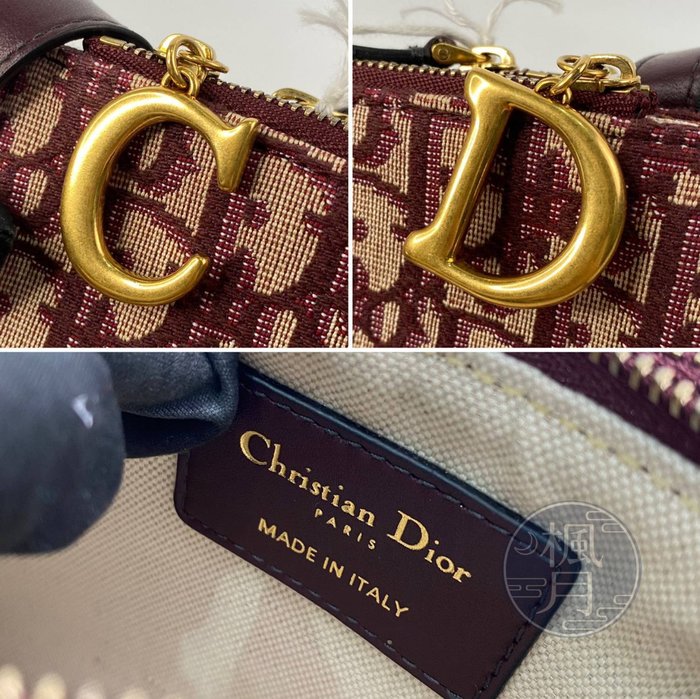 BRAND楓月 Christian Dior 迪奧 紅提花帆布三層SADDLE斜背馬鞍包 肩背包 斜背包 側背包