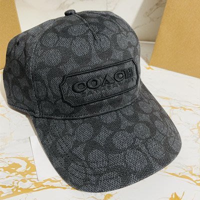 Koala海購 COACH c3433 太陽帽 帽子  時尚簡約大方 男女通用款 經典C字圖紋 可調節鬆緊帽子