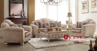 [紅蘋果傢俱] 2057 新古典系列 1+1+3沙發 歐式 沙發 法式 絨布沙發 實木雕刻 奢華沙發組