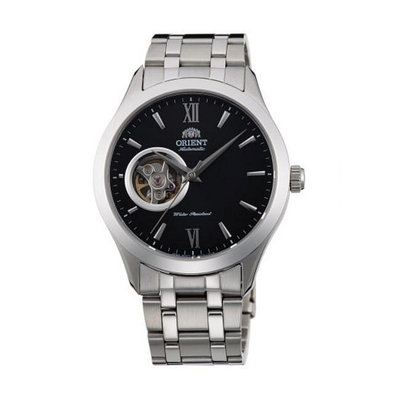 「官方授權」ORIENT東方錶 藍寶石鏤空機械錶 鋼帶款 黑色-38.5mm FAG03001B
