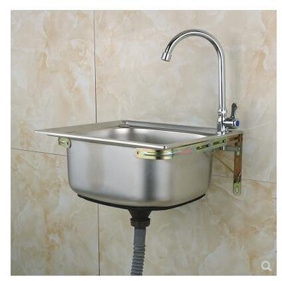 促銷 304不銹鋼水槽大小單槽 帶支撐架子套餐 洗菜盆洗碗池洗手盆 可開發票