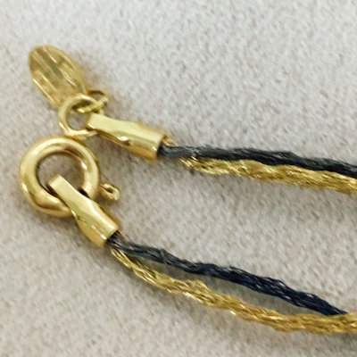 日本製18k金雙色雙條式項鍊 黑金（鎢金）+黃k稀有款的項鍊時尚款