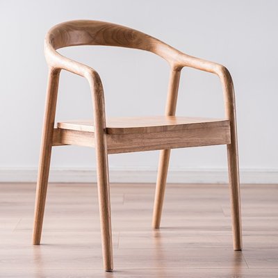 廠家現貨直發純實木現代餐椅家用總統椅北歐簡約設計靠背扶手洽談餐廳書房椅子