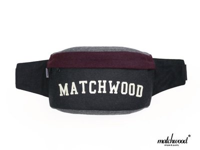 【Matchwood直營】Matchwood Handy 腰包 側背包 斜背包 隨身包胸前包 黑棗紅毛料款