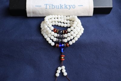 Tibukkyo德榕藏品 現貨 A+高拋精修喇叭孔款 6mm圓珠 白玉菩提根菩提 佛珠念珠 108顆 黑曜石 菩提子