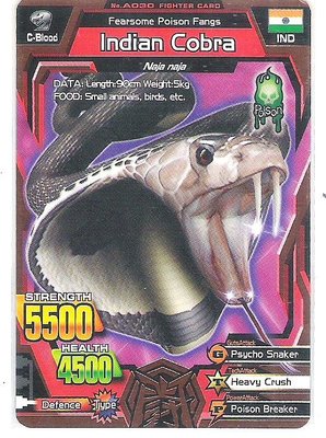 2014 百獸大戰 英文版 進化篇 (GAK) 銅卡 indian cobra 印度眼鏡蛇 (A-030)