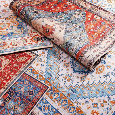新品美式客廳地毯波西米亞臥室摩洛哥復古沙發茶幾墊民族風土耳其地墊