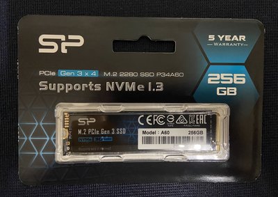 新莊內湖 SP廣穎 256GB M.2 PCIe固態硬碟 SP256GBP34A60M28 自取價650元