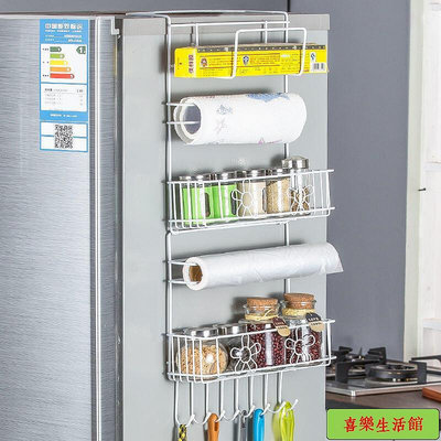 冰箱側面收納架置物架冰箱側壁掛架創意家用廚房用品保鮮膜架