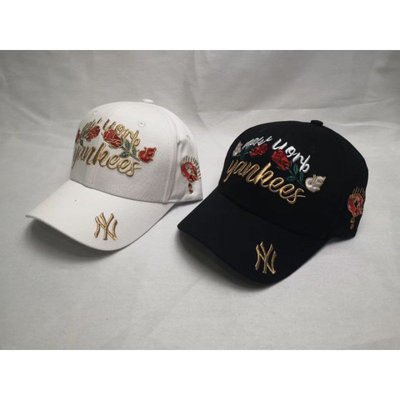 現貨熱銷-韓國連線正品 MLB棒球帽 NY LA刺繡簽名大標棒球帽 鴨舌帽 洋基隊 男女情侶棒球帽 老帽 遮陽帽