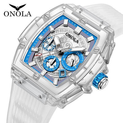 【現貨】ONOLA 6811 時尚 休閒 個性設計（ 20） 透明 青學生腕錶 男士手錶〔裝〕