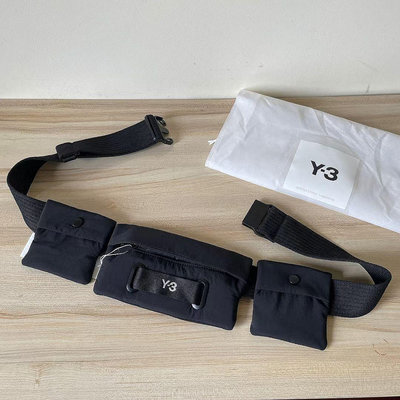 新款熱銷 Y3 黑色 時髦造型多功能腰包 科技布面質感 加厚材質 精緻質感 限量優惠