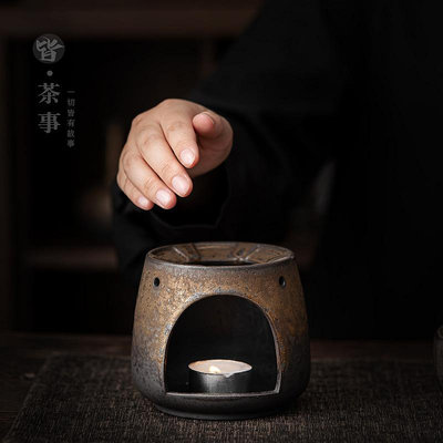 茶壺復古溫茶套裝粗陶日式家用功夫茶具恒溫爐陶瓷加熱底座蠟燭泡茶壺