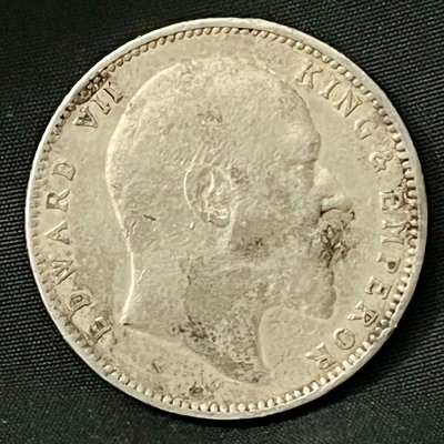 1904年英屬印度盧比銀幣，1盧比銀幣。【店主收藏】31918