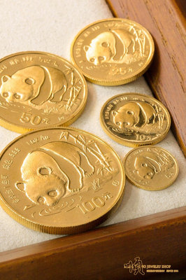 順順飾品--純金金幣--1987年中國熊貓金幣一套┃總重15.77錢.約59.13公克重
