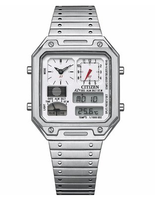 CITIZEN 星辰 Thermo Sensor 80年代復古設計手錶 指針/數位/溫度顯示 JG2120-65A