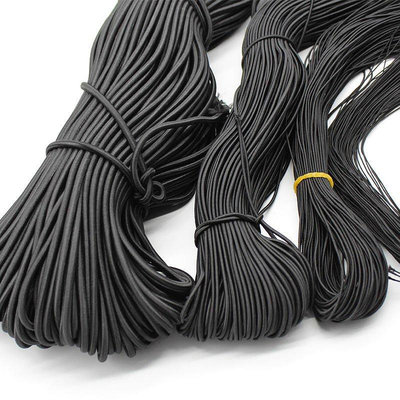 高彈力鬆緊彈力繩DIY細圓形鬆緊繩橡皮筋黑色鬆緊帶粗橡筋繩