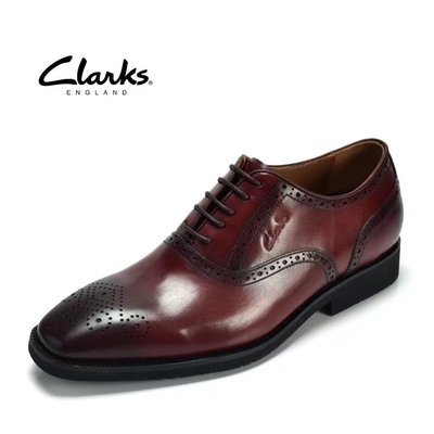 ❤小鹿臻選❤clarks正品Clarks男鞋2022年夏季新款正裝鞋布洛克英倫風德比鞋系帶皮鞋