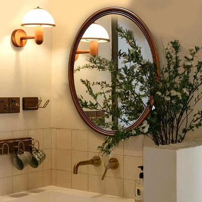 Bol柏林 美式復古浴室鏡壁掛洗手臺中古化妝鏡子異形掛墻裝飾鏡