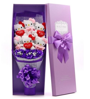 Hello Kitty 紫色花束禮盒 生日禮物 畢業典禮 求婚 情人節 花束 禮盒 造型花【Star_EC】 現貨+預購