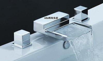 --villa時尚生活--台灣製造 k-13303精緻瀑布三件式浴缸龍頭