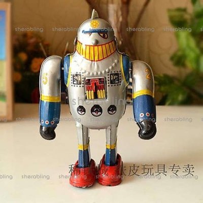 (TOYS-C__0226) 發條玩具 鐵皮玩具專賣 出口經典懷舊 超級小機器人 超人