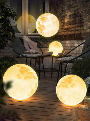 【星火運動】太陽能戶外防水月球燈落地發光圓球月亮燈庭院花園氛圍裝飾草坪燈