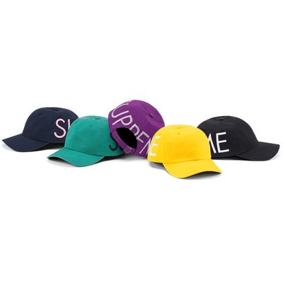 SUPREME 22SS Week6 Spread 6-Panel 大LOGO 刺繡 黑 黃 綠 紫 藍 老帽 六分割帽