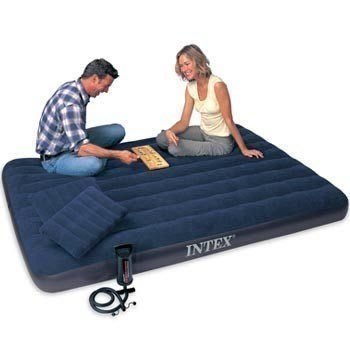 2#INTEX雙人 充氣床墊203*152*22公分,空氣床 氣墊床.絨布面;休閒床組 租屋族 出租房 旅遊;彈簧床