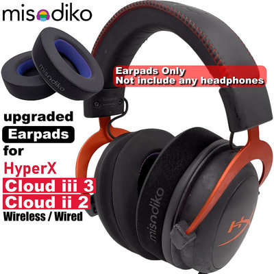 Misodiko 升級耳墊更換適用於 HyperX Cloud III 3、II 2 無線/有線耳機