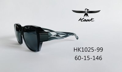 《名家眼鏡》Hawk 大方框灰色偏光套鏡亮黑色鏡框 HK1025 col.99【台南成大店】