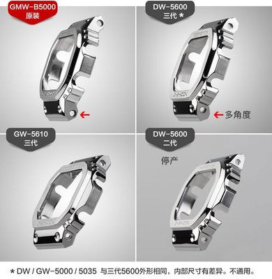 @上新錶帶 卡西歐小方塊改裝配件GSHOCK替換DW5600 5610 冰韌金屬表殼表帶~特價