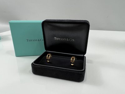 Tiffany&Co 蒂芙尼 18K金 玫瑰金 K金 羅馬數字 Altas C字 耳針 針式 耳環