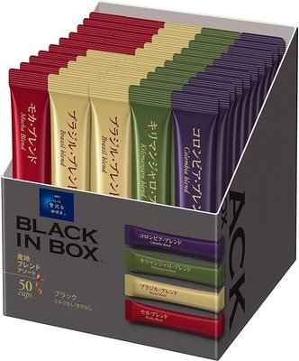 Bz Store  BLACK IN BOX  日本 華麗咖啡 AGF MAXIM  綜合無糖即溶 黑咖啡 2g*50