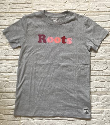 全新 Roots 中灰色短袖T恤、尺寸：XS【美國官網正品】